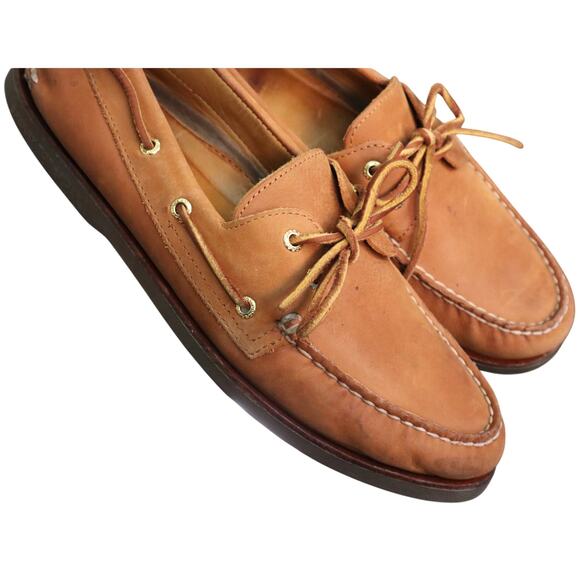 Sperry GOLD CUP Tan Leather Loafers Boat Shoes 2 Eye Slip on Mens 13M STS10467 - Picture 1 of 8